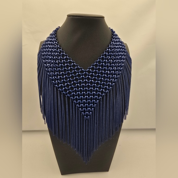 Vintage Gunmetal Bib Necklace - Picture 7 of 10